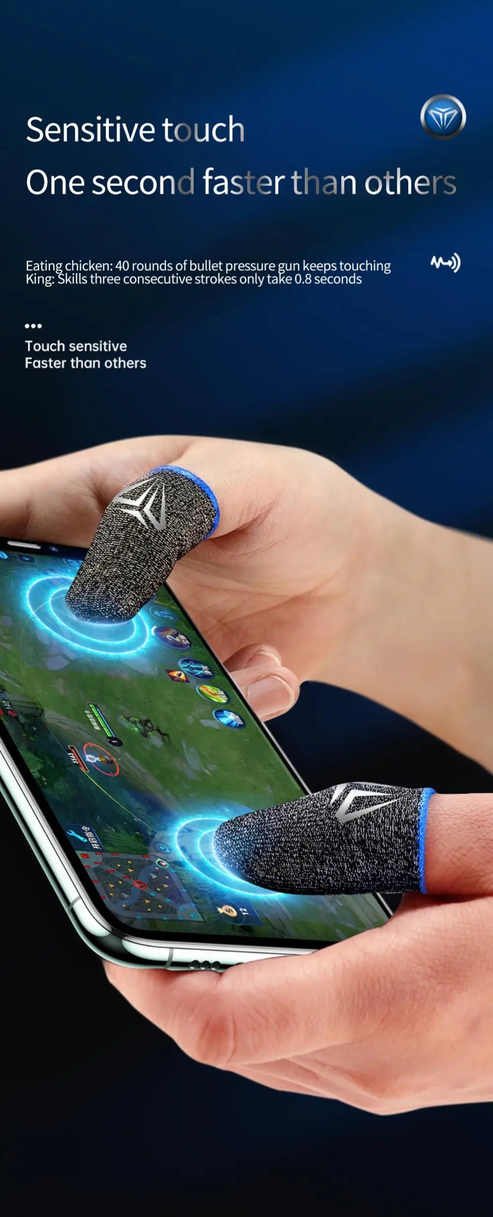 5pair(10pcs) Finger Sleeves Phone Gaming Hand Antiskid Controller Gloves Anti Sweat Breathable Seamless Touchscreen Finger Cover