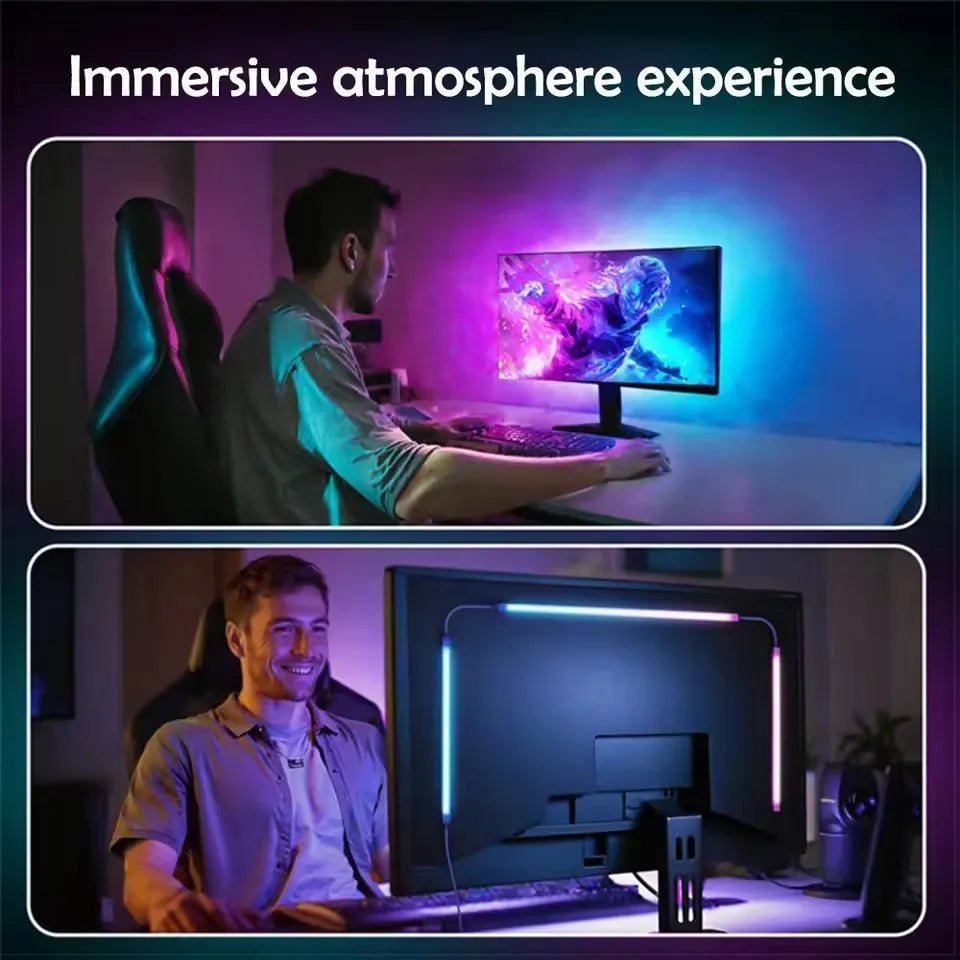 LED Gaming Strip Light Computer Monitor Backlight RGBIC LED Strip Light 24-34 Inch Screen USB Gaming Room Atmosphere Decor Lamp