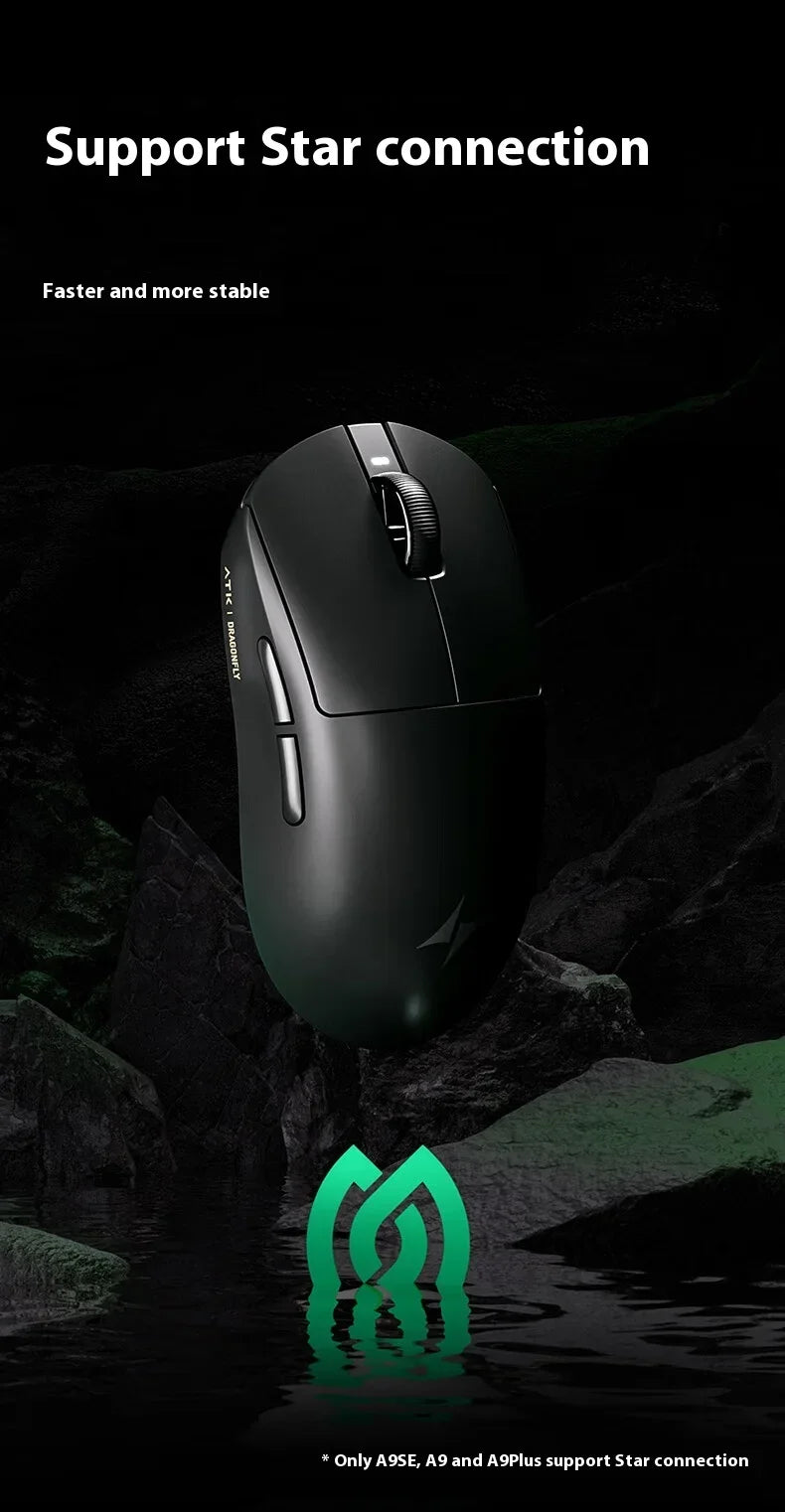 ATK Dragonfly A9 Ultra Mouse Paw3950 2 Modes Wireless Mouse 8000Hz Lightweight Gaming Mice PC Accessories For FPS Gamer Custom