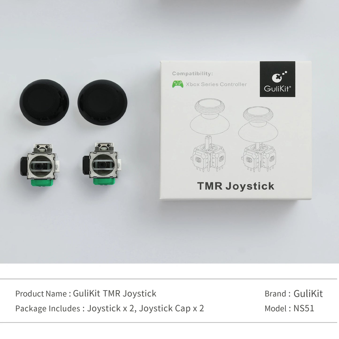 GuliKit TMR Electromagnetic Joystick with Stick Cap for PS4 PS5/PS5 Edge Gamepad for Switch Pro Xbox Series Controller Repair