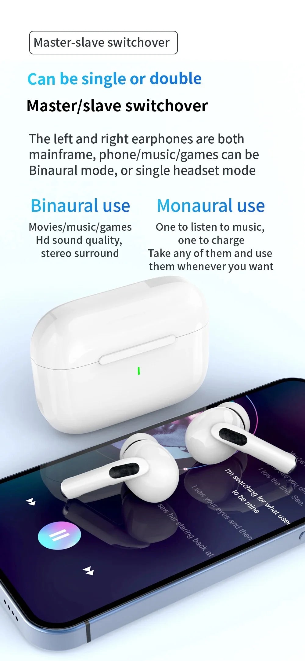 Original AIR ANC Bluetooth Earphones TWS Noise Reduction Wireless Earbuds Long battery life Pod Spatial Audio PRO With Mic