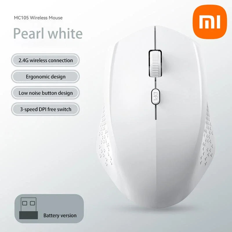 Xiaomi Wireless Mute Mouse Bluetooth 1600 Dpi 2.4Ghz Ergonomics Dual Model Type-C Rechargeable Mini Mouses For Pc Android Ios
