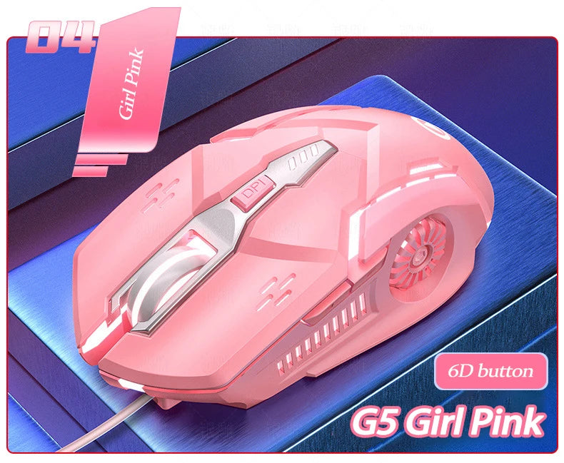 UTHAI G5 Six key 3200PDI wired illuminated gaming mouse, e-sports mechanical mute computer accessories