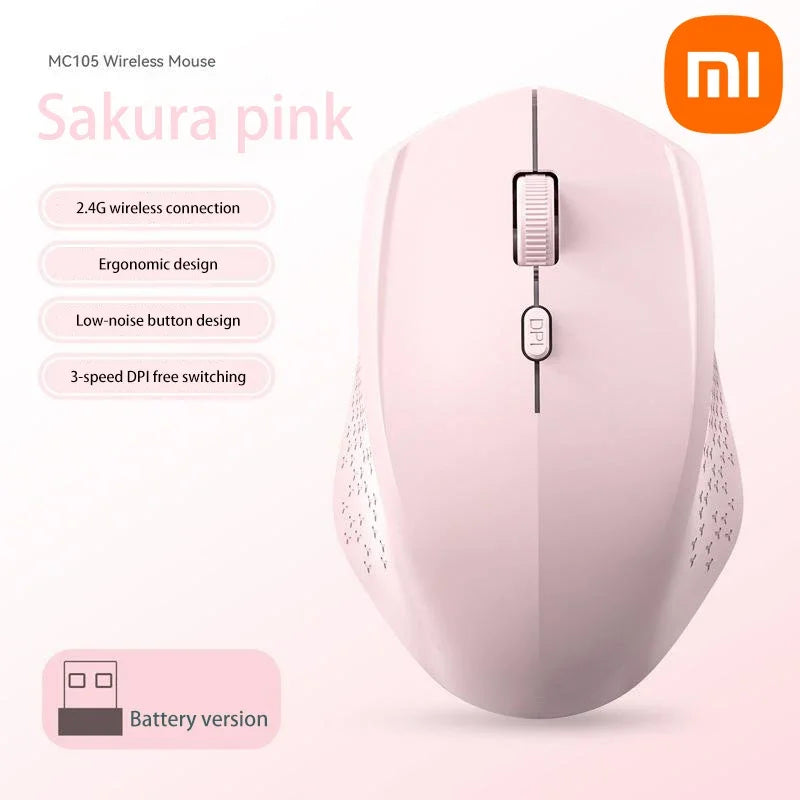 Xiaomi Wireless Mute Mouse Bluetooth 1600 Dpi 2.4Ghz Ergonomics Dual Model Type-C Rechargeable Mini Mouses For Pc Android Ios