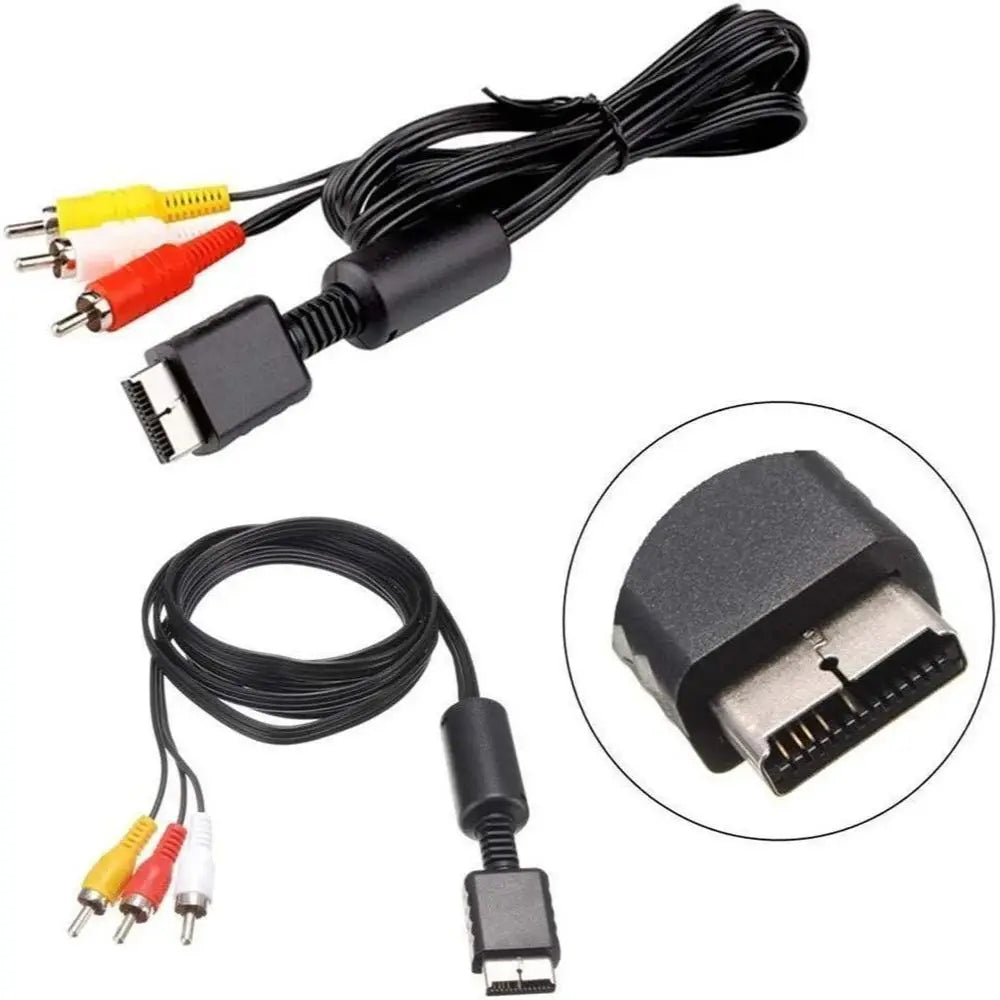 1.8m AV Audio Cable Game Composite 3 RCA Copper for Sony PS2/PS3/PS1 Console Wire AV Cable for PlayStation 1 2 3 Accessories