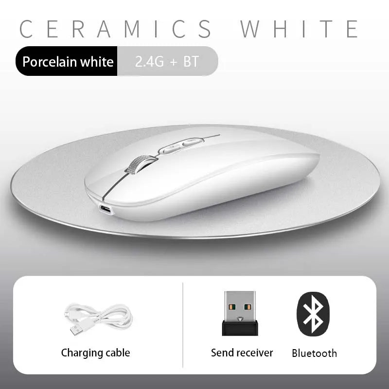 Xiaomi Dual Mode Mouse Wireless Bluetooth 1600 DPI Adjustable Rechargeable USB Mute Desktop Key Fashional Office Learning Mouses
