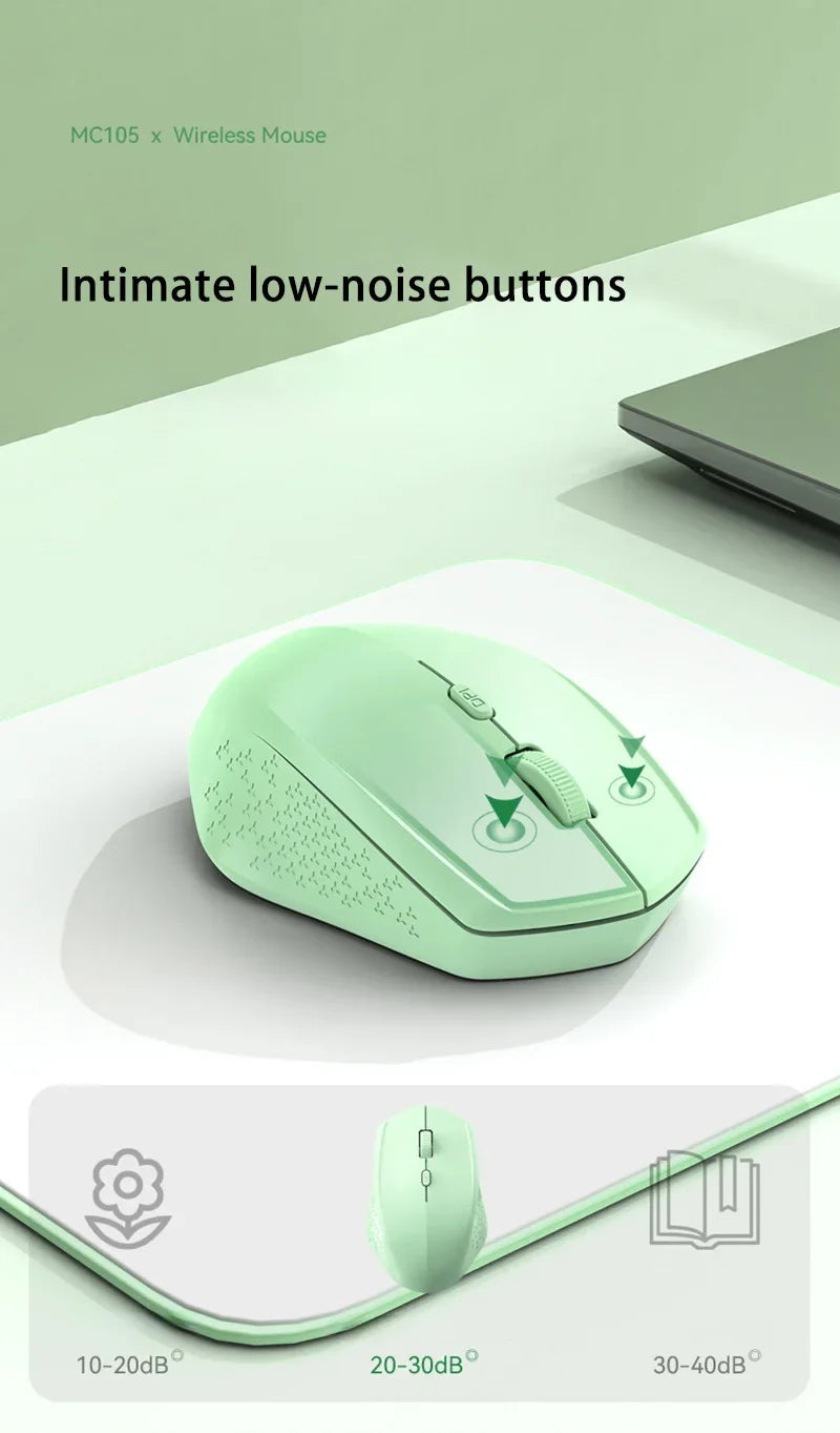 Xiaomi Wireless Mute Mouse Bluetooth 1600 Dpi 2.4Ghz Ergonomics Dual Model Type-C Rechargeable Mini Mouses For Pc Android Ios