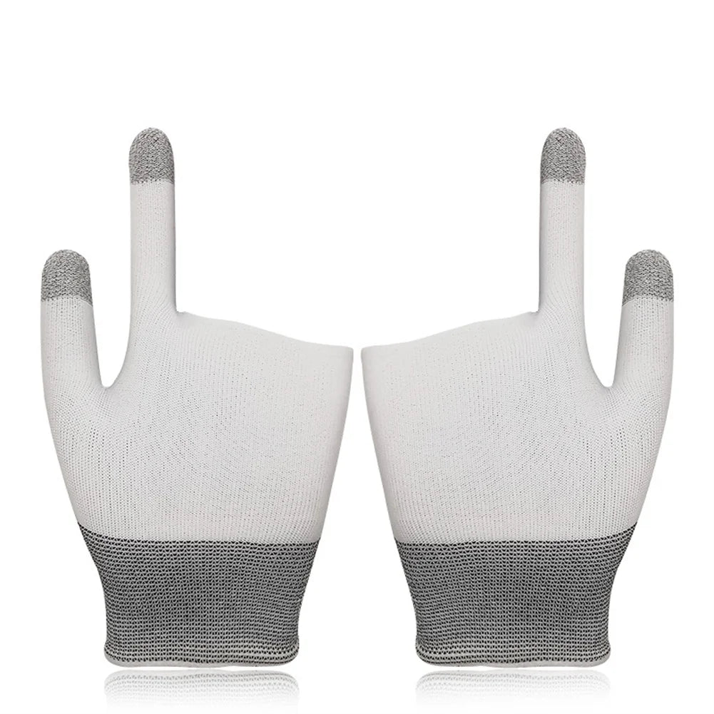1 Pair 2-finger Gaming Gloves Breathable Anti-sweat For Pubg Gaming Eat Chicken Touch-screen Fingertips Games Accessories