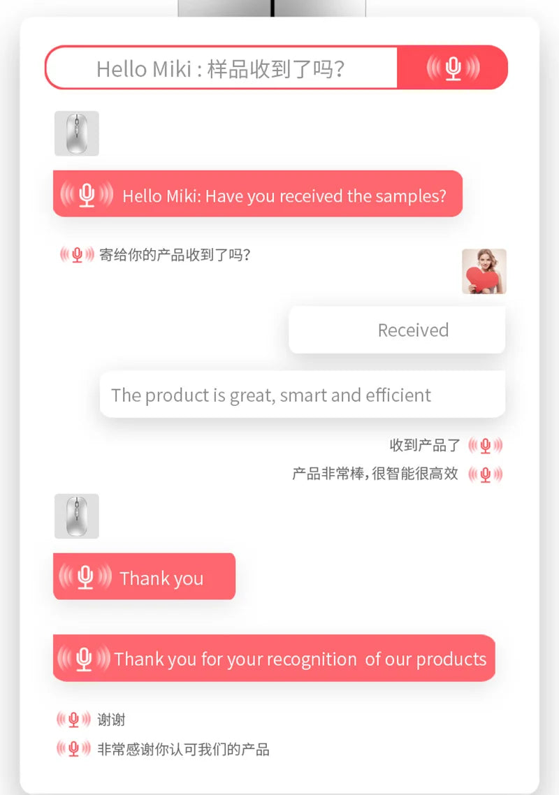 Xiaomi Wireless Mouse AI Intelligent Voice Mouse 2.4G Dual-mode With Voice-activated Typing Silent Rechargeable Bluetooth Mouse