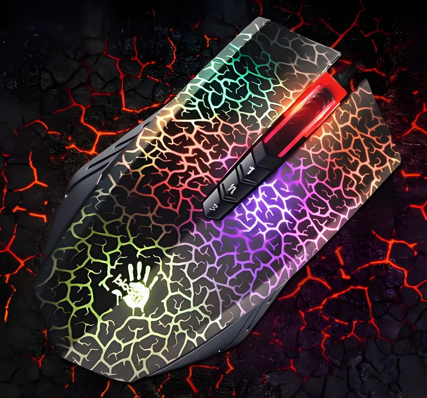 A70 Bloody Light Strike Black Gaming Mouse, 100-6200 CPI Adjustable, 6 Sniper Modes, Durable X Glide Metal Armor Boot