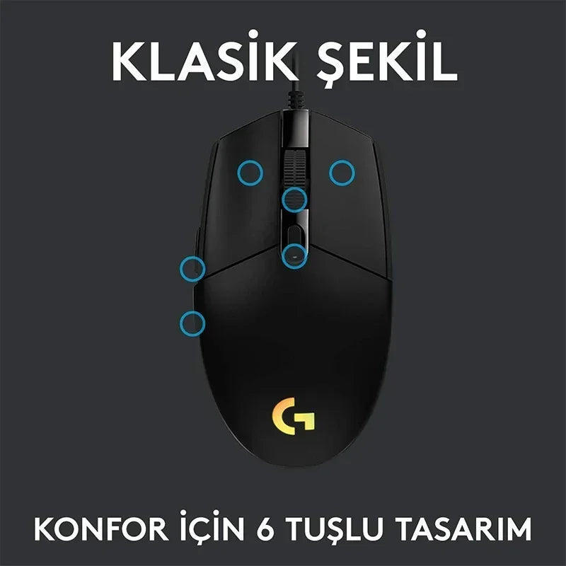 Original Logitech Gaming Mouse G102 USB Type A 8000 DPI PC / Mac / Laptop Laptop Accessories Mouse