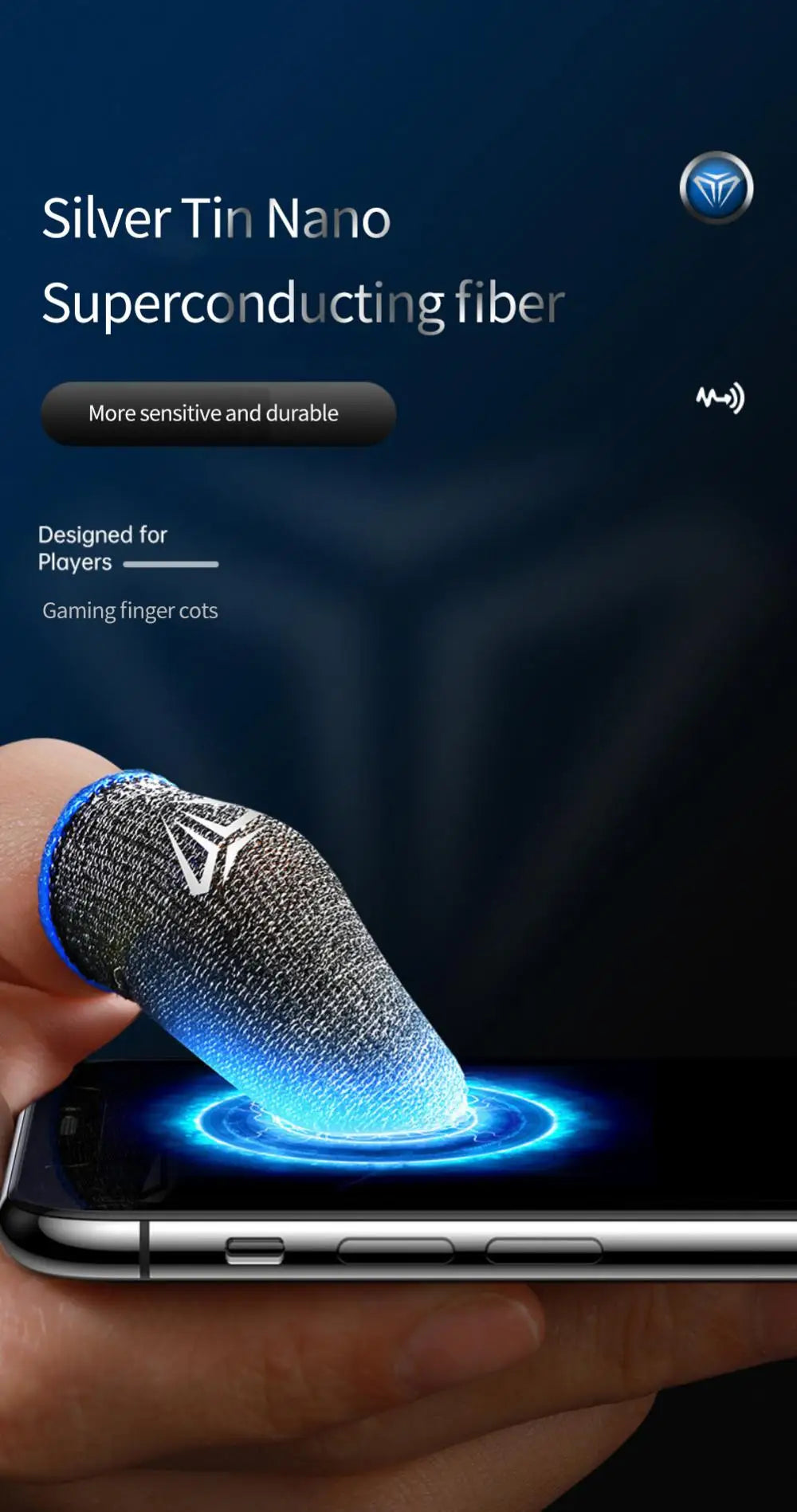 5pair(10pcs) Finger Sleeves Phone Gaming Hand Antiskid Controller Gloves Anti Sweat Breathable Seamless Touchscreen Finger Cover