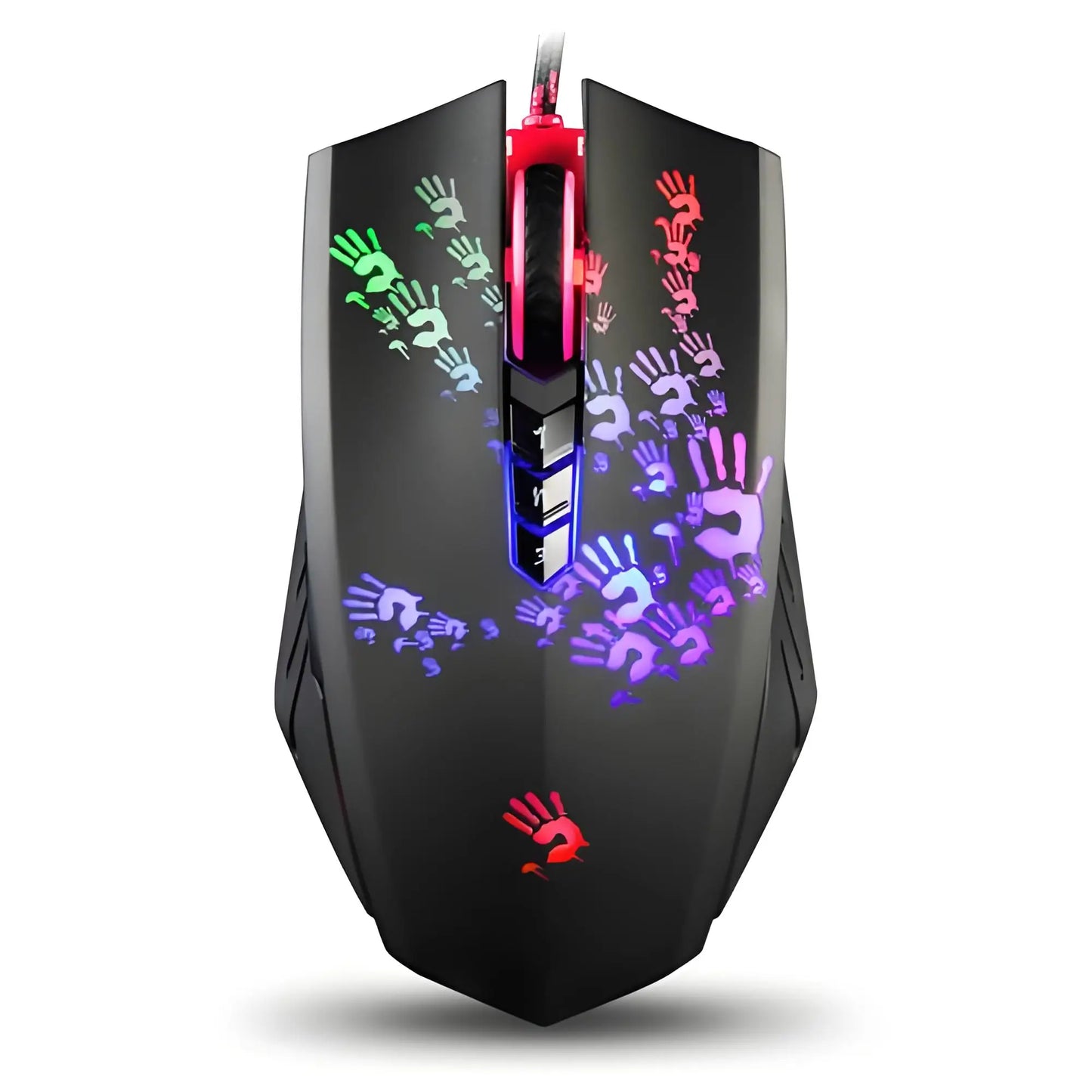 A4Tech Bloody A60 Gaming Mouse - RGB Neon LED, 6200 CPI, 8 Macro Keys, X'Glide Metal Boot, 1000 Hz Adjustable,0.2 ms Response