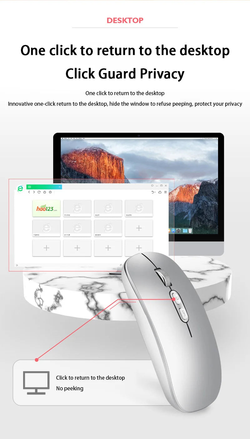 Xiaomi Dual Mode Mouse Wireless Bluetooth 1600 DPI Adjustable Rechargeable USB Mute Desktop Key Fashional Office Learning Mouses