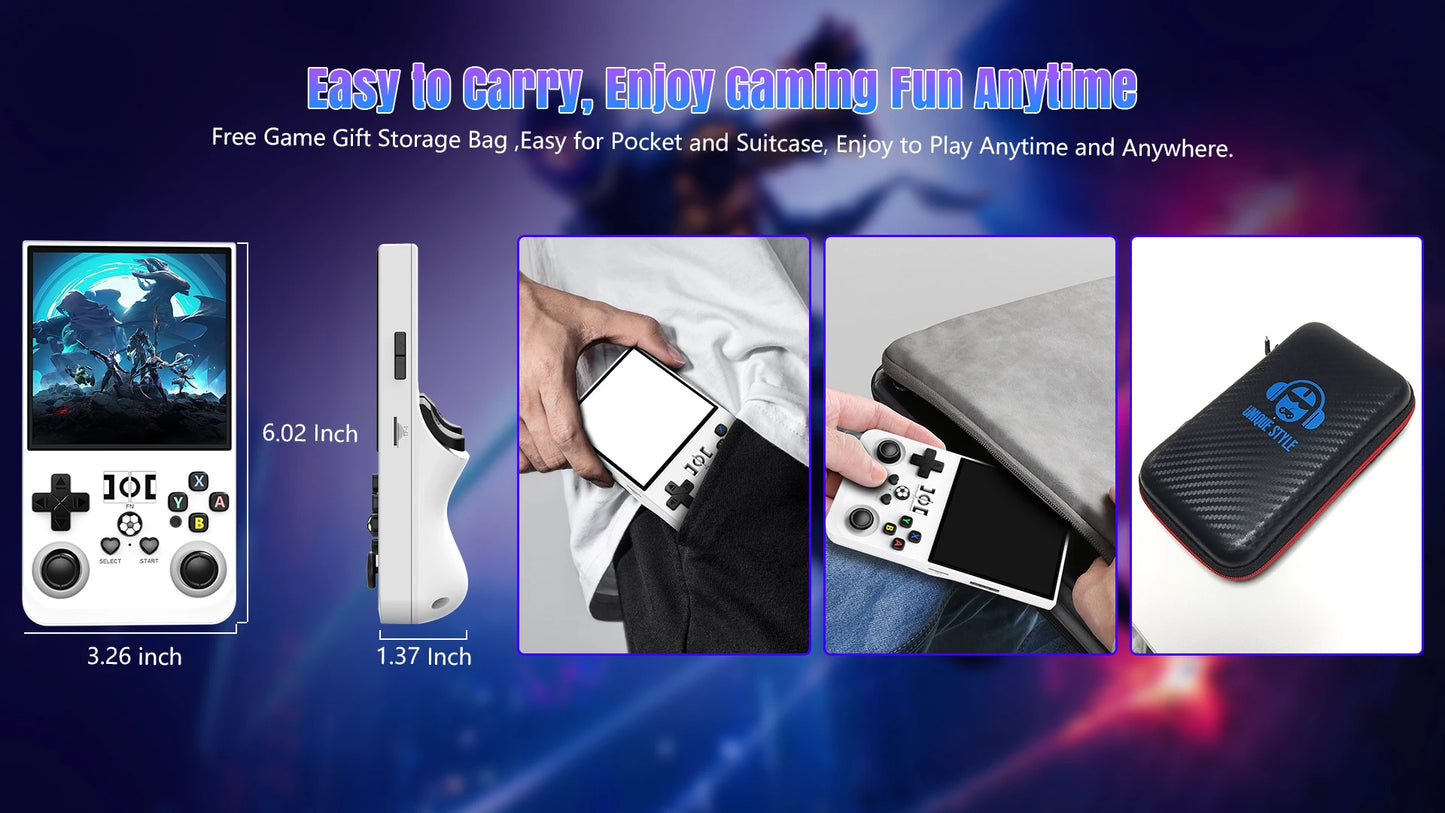 Open Source R36MAX Retro Handheld Game Console 64/128GB 4.0 Inch IPS Screen RK3326 Chip Portable Video Game Player Console Gift