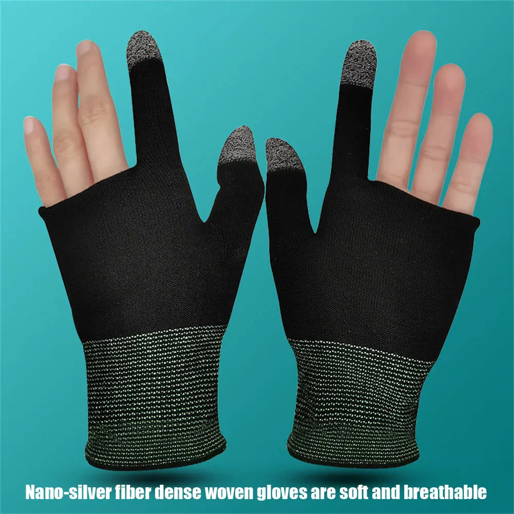 1 Pair 2-finger Gaming Gloves Breathable Anti-sweat For Pubg Gaming Eat Chicken Touch-screen Fingertips Games Accessories