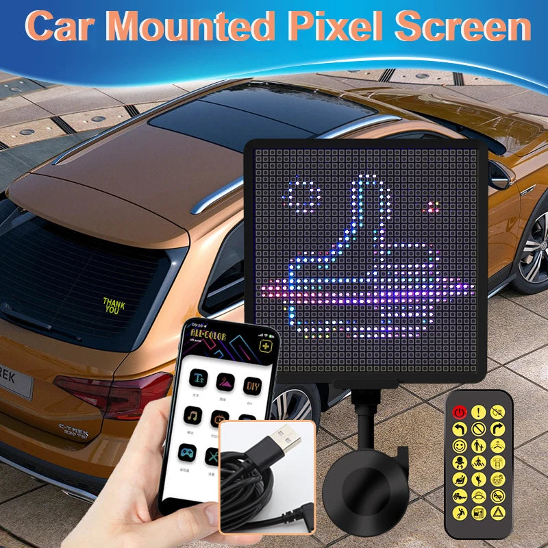 LED Pixel Display 32x32 RGB LED Matrix Panel Programmable Pixel Art Display with Bluetooth APP Control Creative Pixel Screen