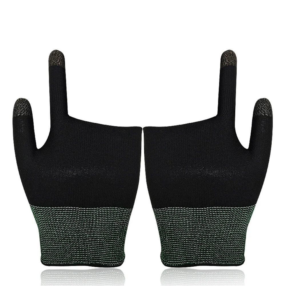 1 Pair 2-finger Gaming Gloves Breathable Anti-sweat For Pubg Gaming Eat Chicken Touch-screen Fingertips Games Accessories