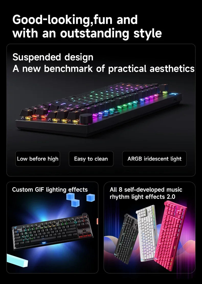 Mchose Mix87 Magnetic Swtich Keyboard Wired Gaming Keyboard 8K+256K Esport 0.08ms Low Latency E-Sports Custom Gamer Accessories