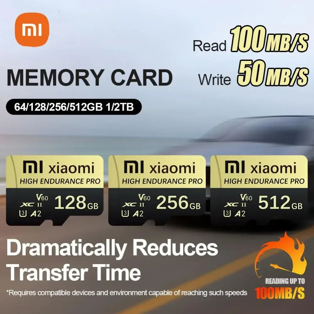 Original Mijia Xiaomi SD Card Class 10 Micro TF Flash Card 1TB 2TB Red & Black Memory Card 128 256GB for Mobile Phone PC Speaker