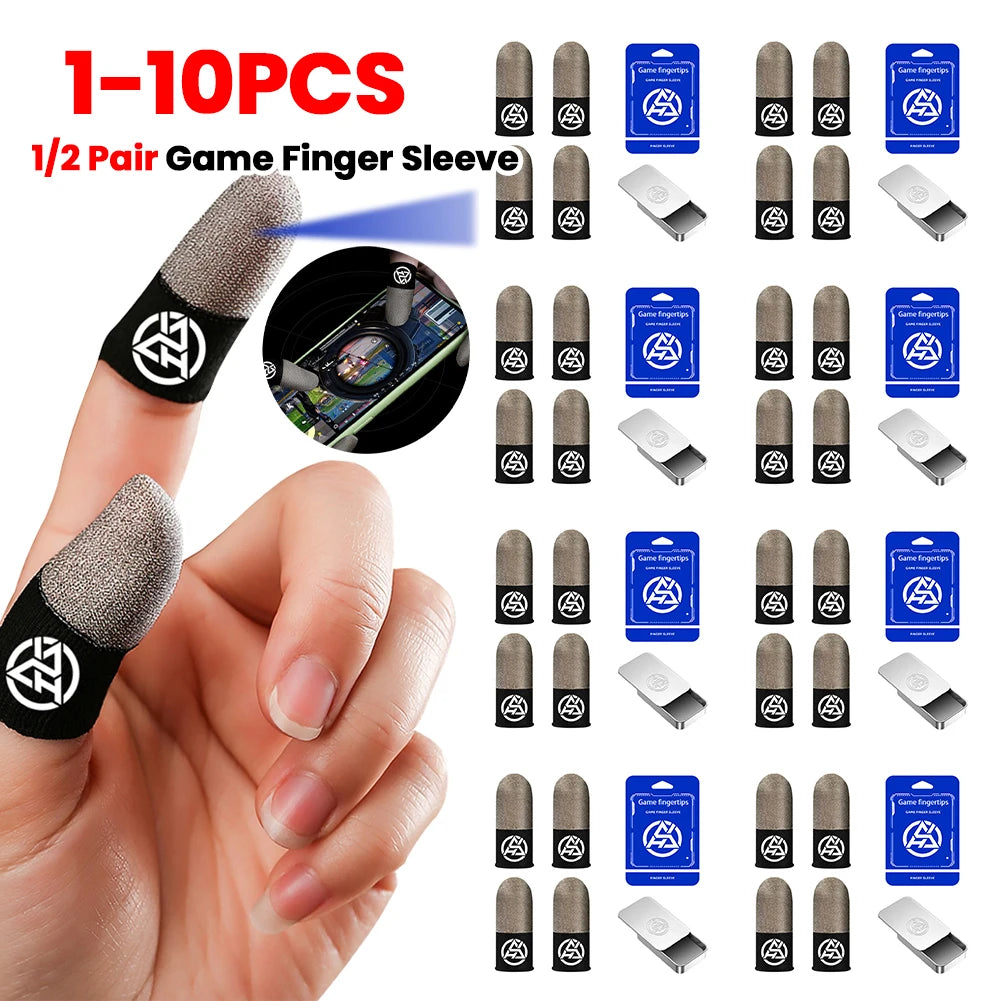 1/2 Pair Luminous Fingertips Breathable Game Finger Sleeve Finger Cots Cover Sensitive Mobile Touch Glove for PUBG Phone Games