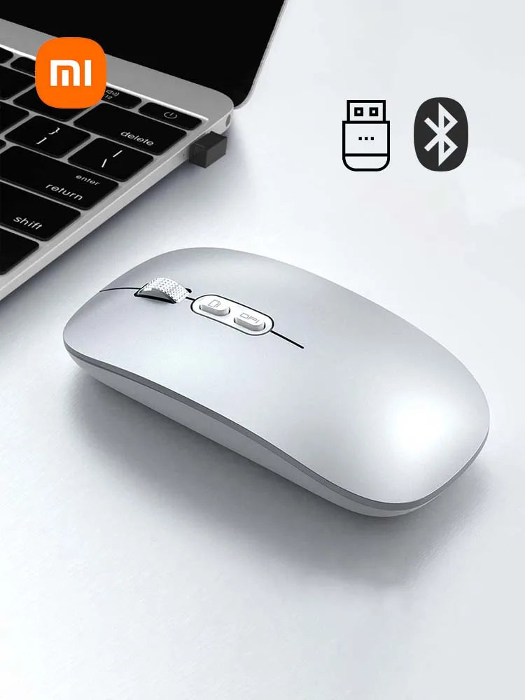 Xiaomi Dual Mode Mouse Wireless Bluetooth 1600 DPI Adjustable Rechargeable USB Mute Desktop Key Fashional Office Learning Mouses
