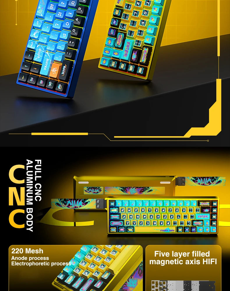 AULA WIN68HE Ultra Gaming Keyboard Full CNC Aluminum Case Rapid Trigger 8K Return Esports High-end Custom Version