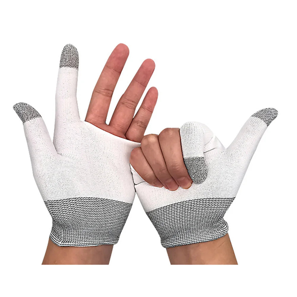 1 Pair 2-finger Gaming Gloves Breathable Anti-sweat For Pubg Gaming Eat Chicken Touch-screen Fingertips Games Accessories