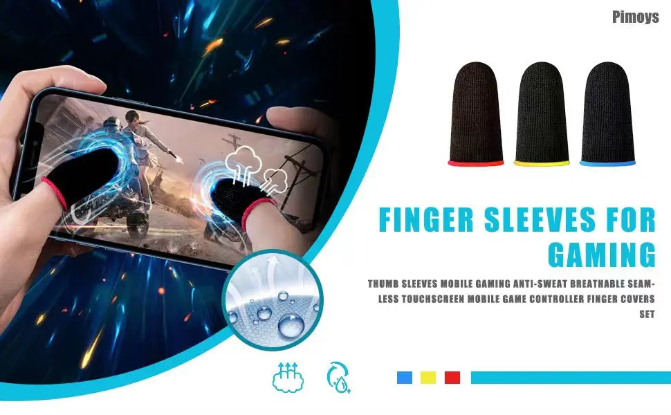 Mobile Game Controller Finger Sleeve Sets,Anti-Sweat Breathable Touchscreen Finger Sleeve for PUBG/Mobile Legends/Knives Out*10