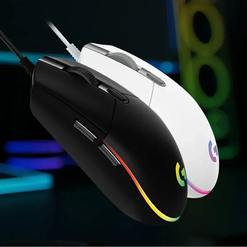 Logitech G102 Mouse Ergonomic Mouse Optical 8000DPI 16.8M Color LED Customizing 6 Buttons Wired Pc Gaming Accessories roccat
