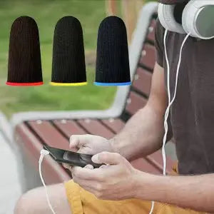 Mobile Game Controller Finger Sleeve Sets,Anti-Sweat Breathable Touchscreen Finger Sleeve for PUBG/Mobile Legends/Knives Out*10