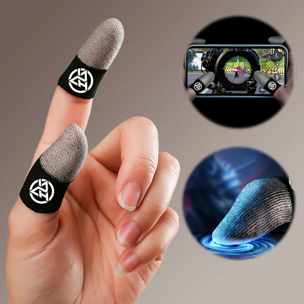 1/2 Pair Luminous Fingertips Breathable Game Finger Sleeve Finger Cots Cover Sensitive Mobile Touch Glove for PUBG Phone Games