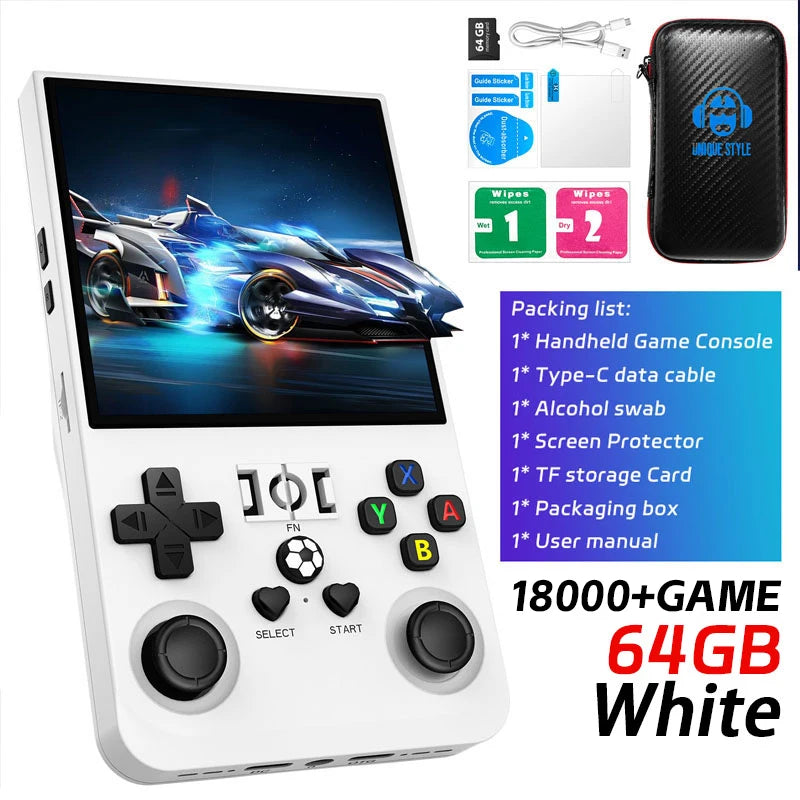 Open Source R36MAX Retro Handheld Game Console 64/128GB 4.0 Inch IPS Screen RK3326 Chip Portable Video Game Player Console Gift