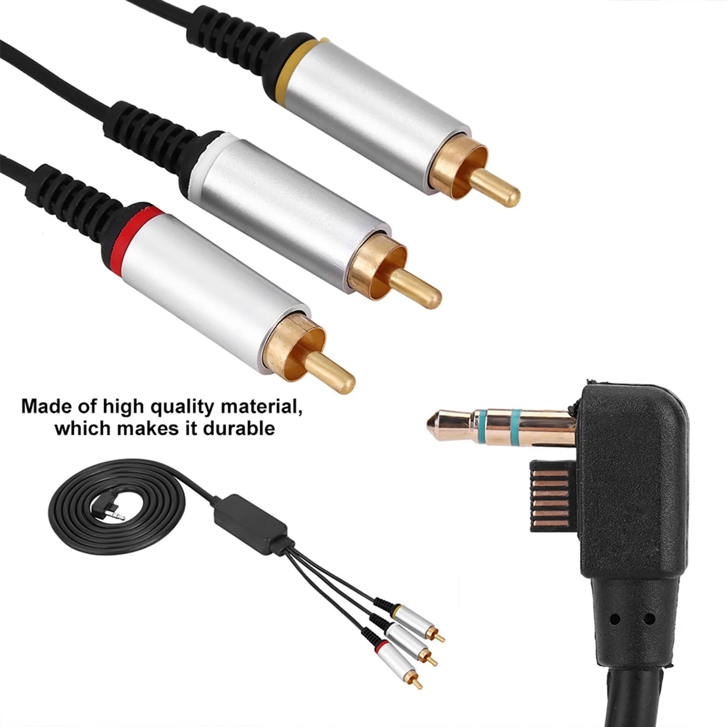 1.5M Component ABS TV Lead Cord AV Cable Audio Video Cord for Sony PSP2000 3000 Game AV Wire Console Components