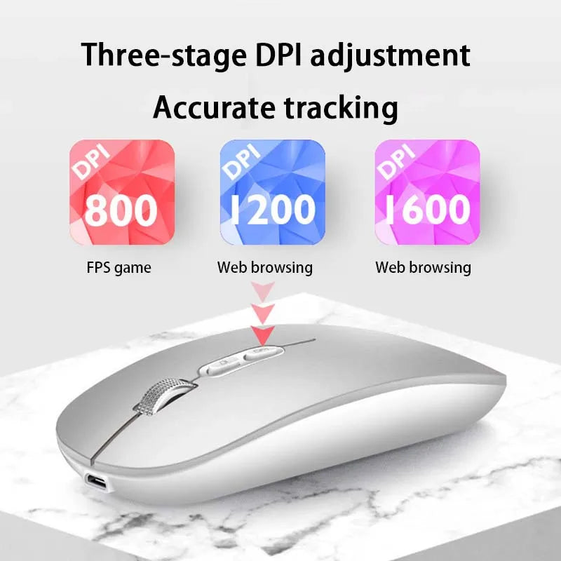Xiaomi Dual Mode Mouse Wireless Bluetooth 1600 DPI Adjustable Rechargeable USB Mute Desktop Key Fashional Office Learning Mouses