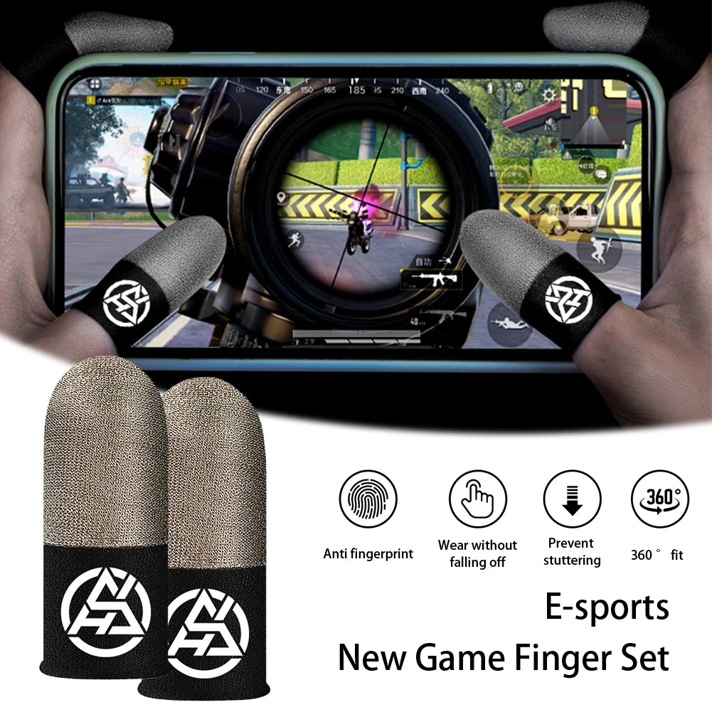 1/2 Pair Luminous Fingertips Breathable Game Finger Sleeve Finger Cots Cover Sensitive Mobile Touch Glove for PUBG Phone Games