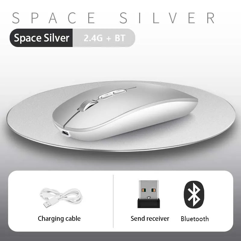 Xiaomi Dual Mode Mouse Wireless Bluetooth 1600 DPI Adjustable Rechargeable USB Mute Desktop Key Fashional Office Learning Mouses