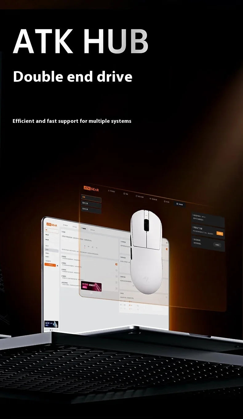 ATK Dragonfly A9 Ultra Mouse Paw3950 2 Modes Wireless Mouse 8000Hz Lightweight Gaming Mice PC Accessories For FPS Gamer Custom