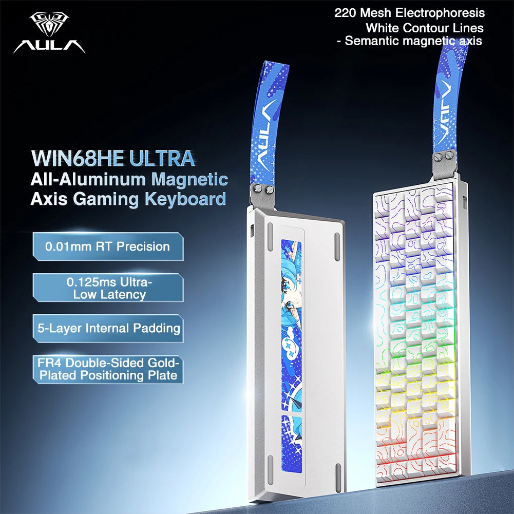 AULA WIN68HE Ultra Gaming Keyboard Full CNC Aluminum Case Rapid Trigger 8K Return Esports High-end Custom Version
