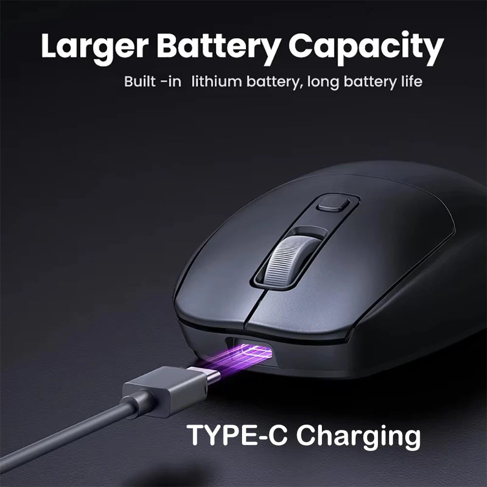 Dual-Mode Bluetooth 5.2 Mouse 2.4G Wireless Mouse Silent Mouse Rechargeable Mouse 1600DPI Gaming Mouse For PC Laptop Win Mac OS