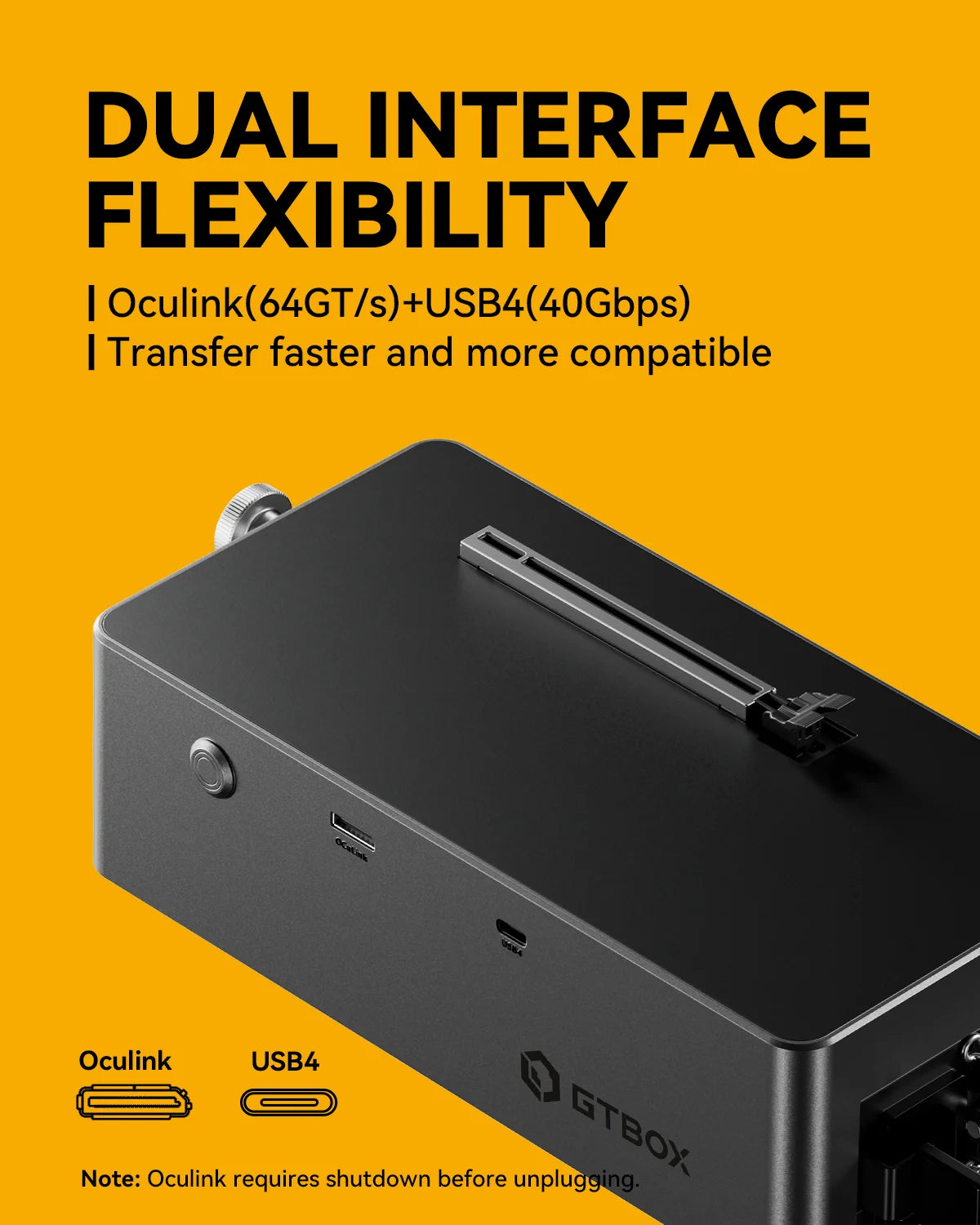 GTBOX G-DOCK External Graphics Card Dock with OCulink USB4, Built-in Huntkey 800W Power Supplyfor Gaming PC EGPU Docking Station