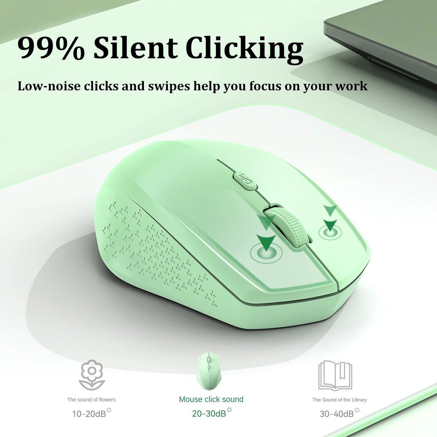 Dual-Mode Bluetooth 5.2 Mouse 2.4G Wireless Mouse Silent Mouse Rechargeable Mouse 1600DPI Gaming Mouse For PC Laptop Win Mac OS