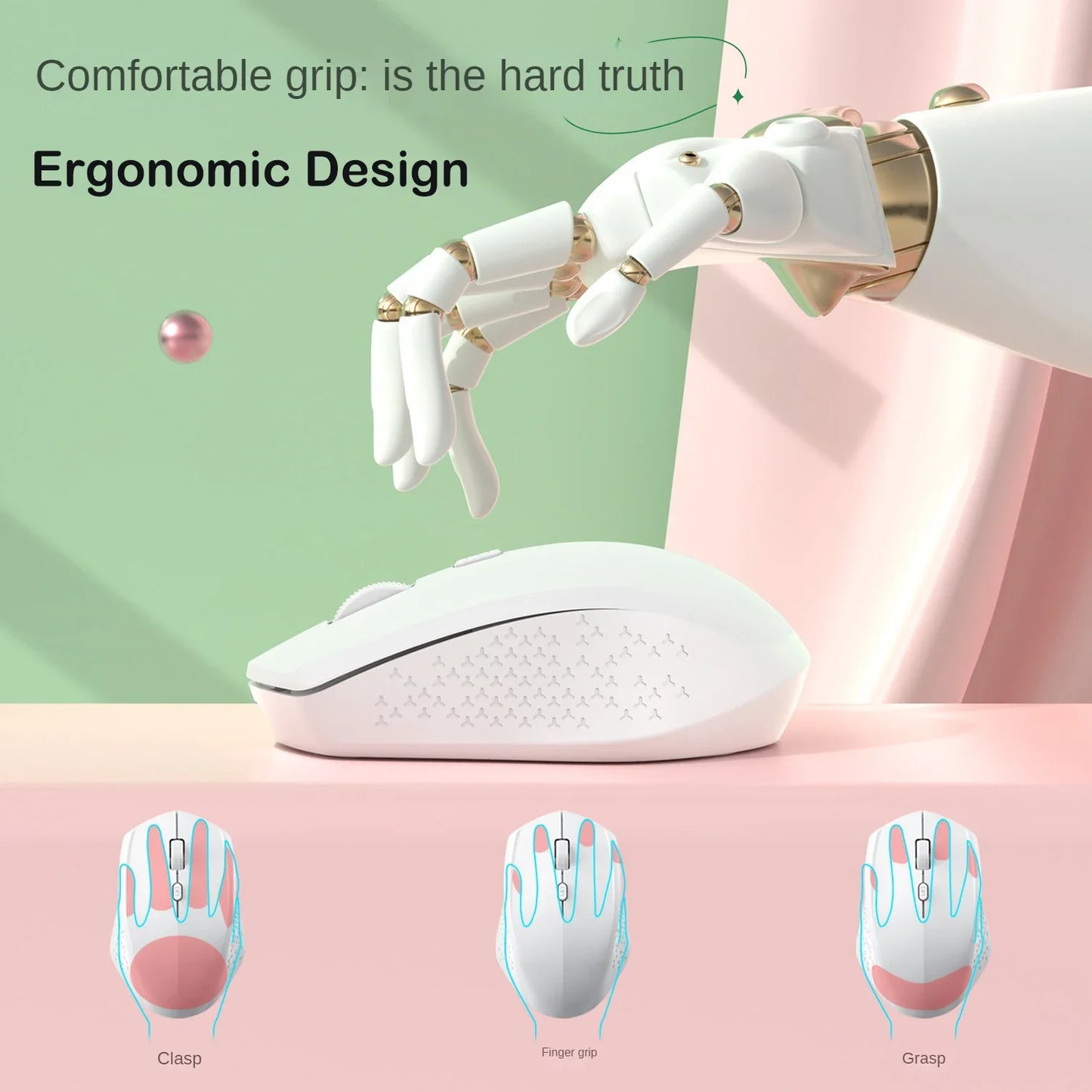 Dual-Mode Bluetooth 5.2 Mouse 2.4G Wireless Mouse Silent Mouse Rechargeable Mouse 1600DPI Gaming Mouse For PC Laptop Win Mac OS