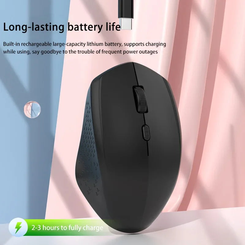 Xiaomi Wireless Mute Mouse Bluetooth 1600 Dpi 2.4Ghz Ergonomics Dual Model Type-C Rechargeable Mini Mouses For Pc Android Ios