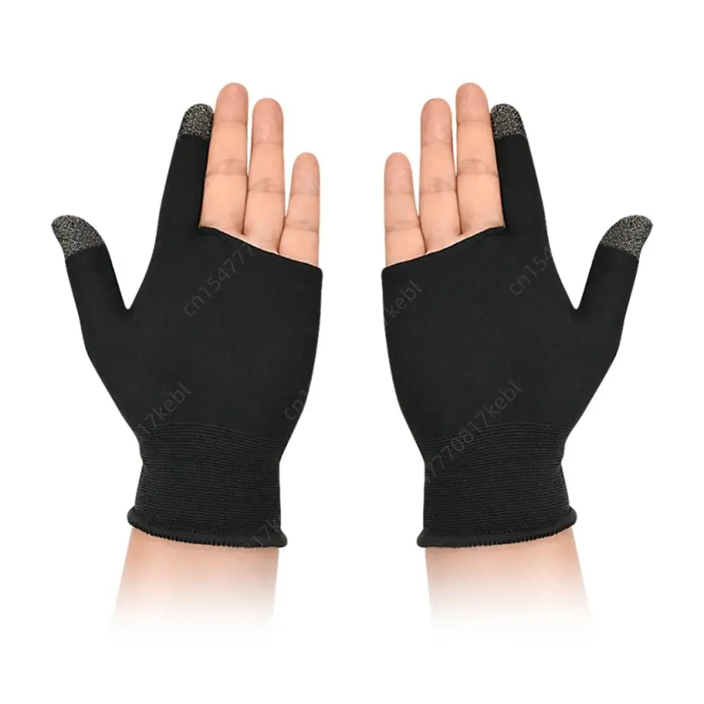 1 Pair Finger Sleeve Sweatproof Breathable Sensitive Gaming Touch Screen Fingertips Cover Thumb Gloves for PUBG Mobile Game