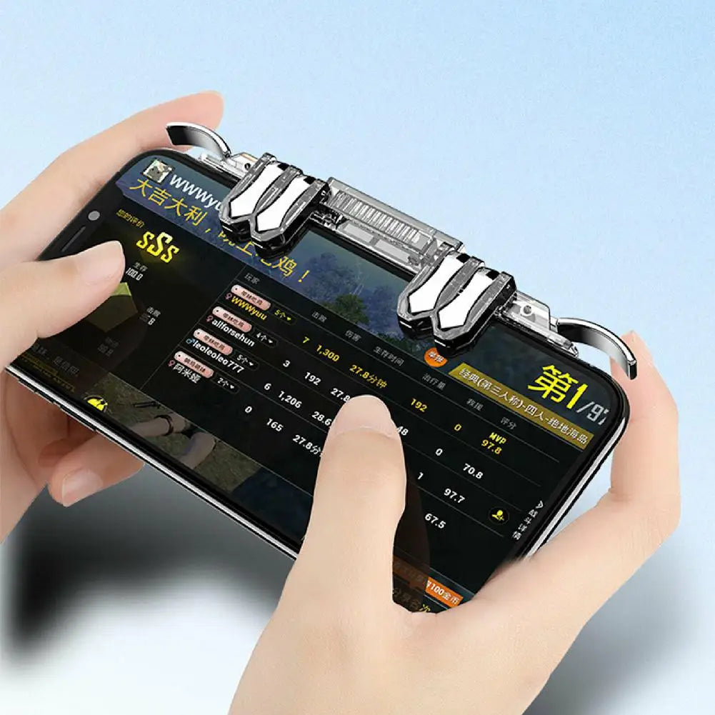6 finger Pubg Mobile game Controller Phone Gamepad Trigger L1 R1 Aim /Shooter Button Joystick For IPhone Android