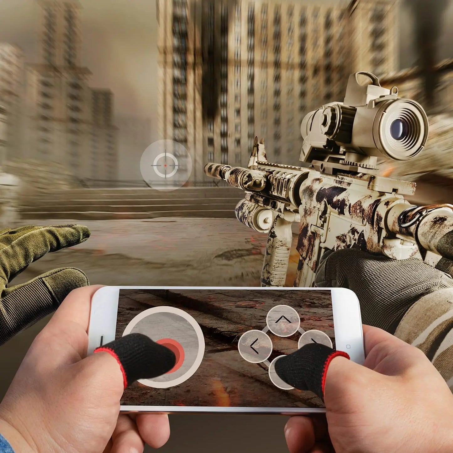 Mobile Game Controller Finger Sleeve Sets,Anti-Sweat Breathable Touchscreen Finger Sleeve for PUBG/Mobile Legends/Knives Out*10