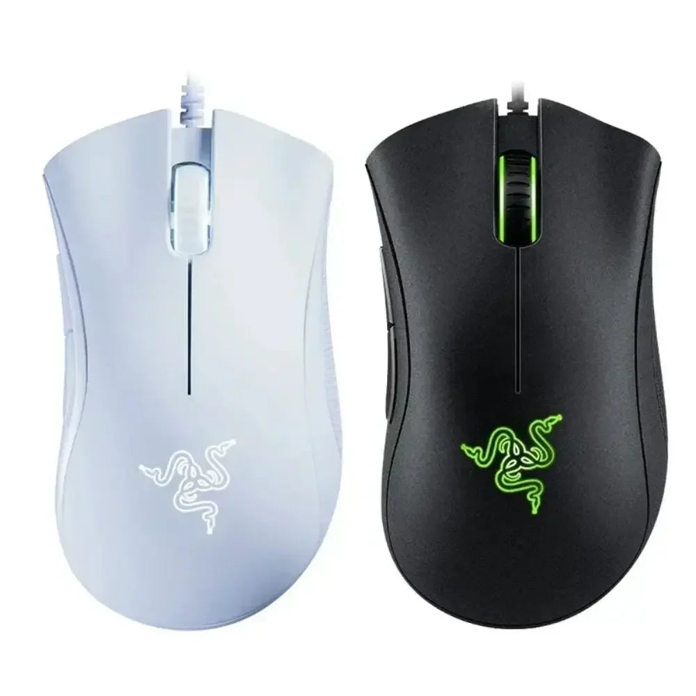 Razer DeathAdder Essential Wired Gaming Mouse Mice 6400DPI Optical Sensor 5 Independently Buttons for PC Gamer Black White