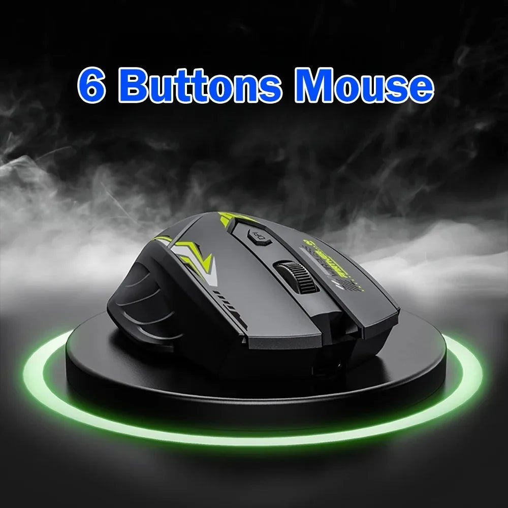 Bluetooth 5.4 Wireless Mouse 6 Buttons Gaming Mouse 2.4G Dual-Mode Mouse 1600DPI Rechargeable Office Mice for PC Laptop Macbook