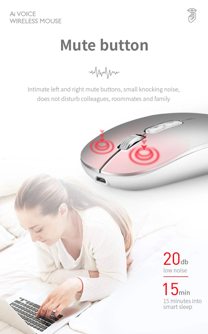 Xiaomi Wireless Mouse AI Intelligent Voice Mouse 2.4G Dual-mode With Voice-activated Typing Silent Rechargeable Bluetooth Mouse